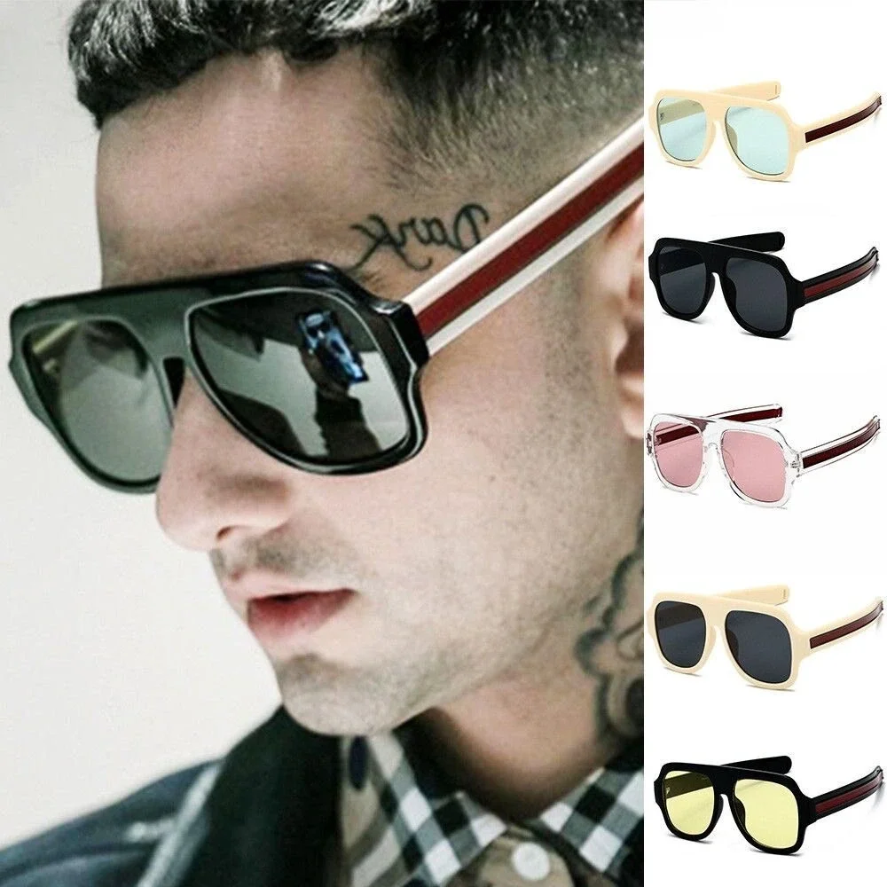 Sunglasses Oversized Square Frame Fashion Shades Men‎ Trendy Street Wear Lentes